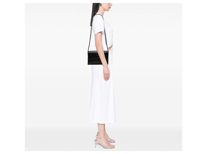 Chanel Black CC gestepptes Lammleder Flap Crossbody Schwarz - Ansicht 7