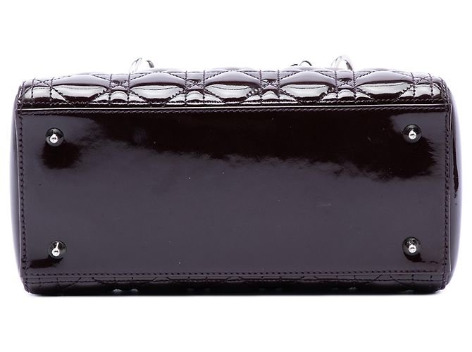 Lady Dior Cannage in vernice viola, misura Medium Porpora - vista 3