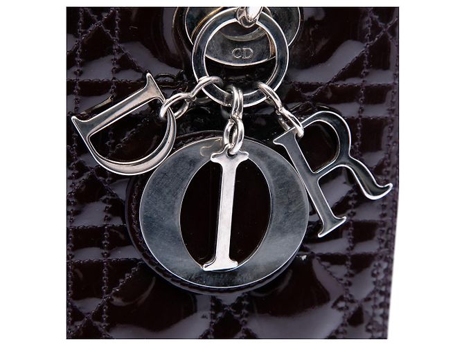 Lady Dior Cannage in vernice viola, misura Medium Porpora - vista 5