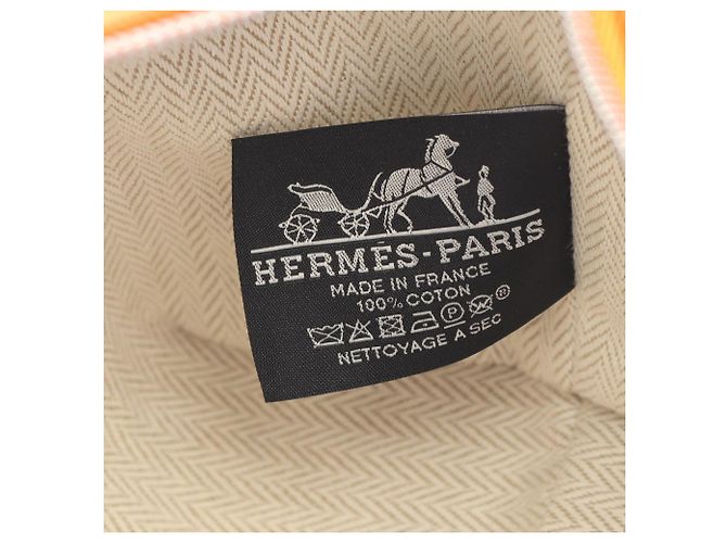 Custodia Hermès Orange Small Toile Bride A Brac Arancione - vista 6