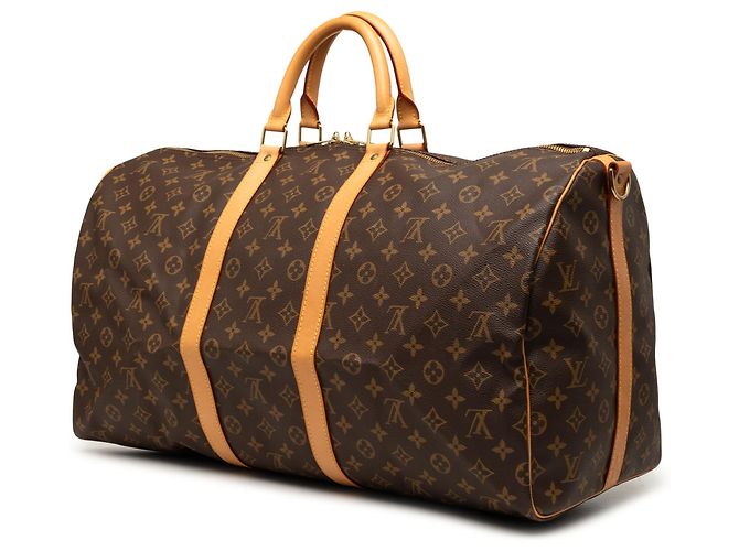 Louis Vuitton Brown Monogram Keepall Bandouliere 55 - view 2
