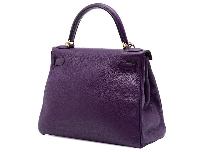 Hermès Purple Taurillon Clemence Kelly II Retourne 28 Porpora - vista 2