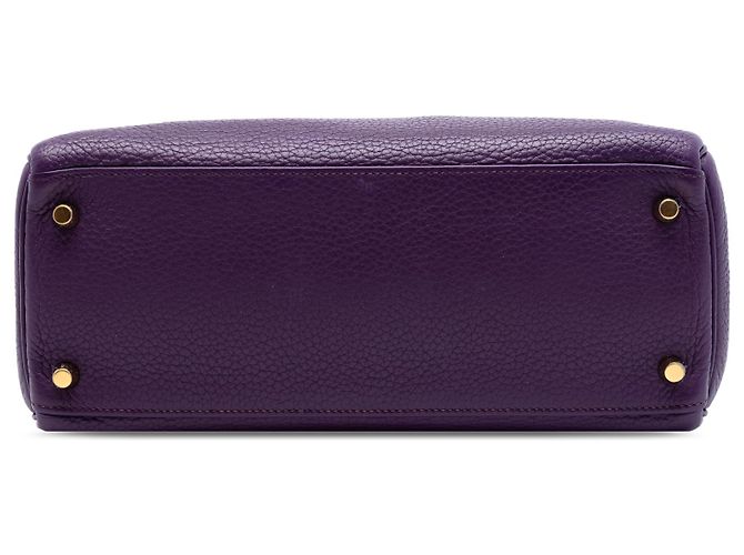 Hermès Purple Taurillon Clemence Kelly II Retourne 28 Porpora - vista 3