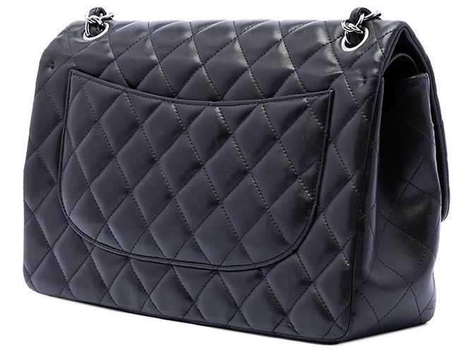 Chanel Black Jumbo Classic Lambskin Double Flap Nero - vista 2