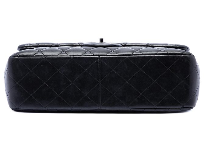 Chanel Black Jumbo Classic Lambskin Double Flap Nero - vista 3