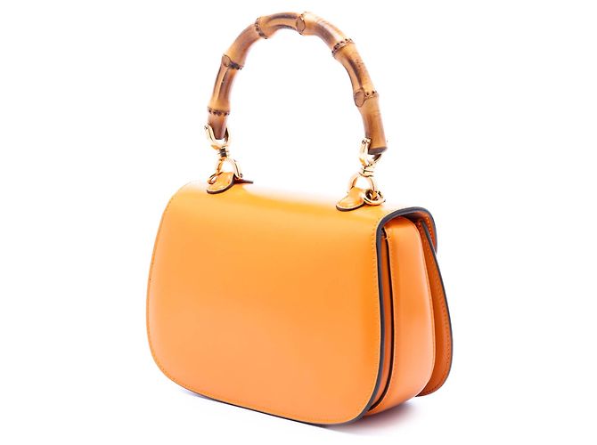 Borsa Gucci Orange Small Calfskin Web Bamboo 1947 in pelle di vitello Arancione - vista 2