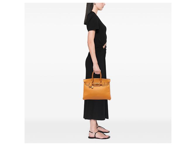 Hermès Orange Togo Birkin Retourne 35 Arancione - vista 6