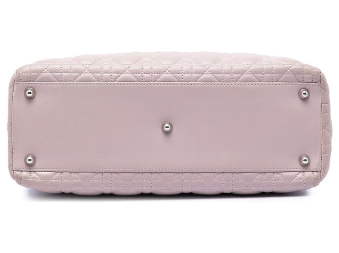 Lady Dior in agnello cannage rosa, grande - vue 3