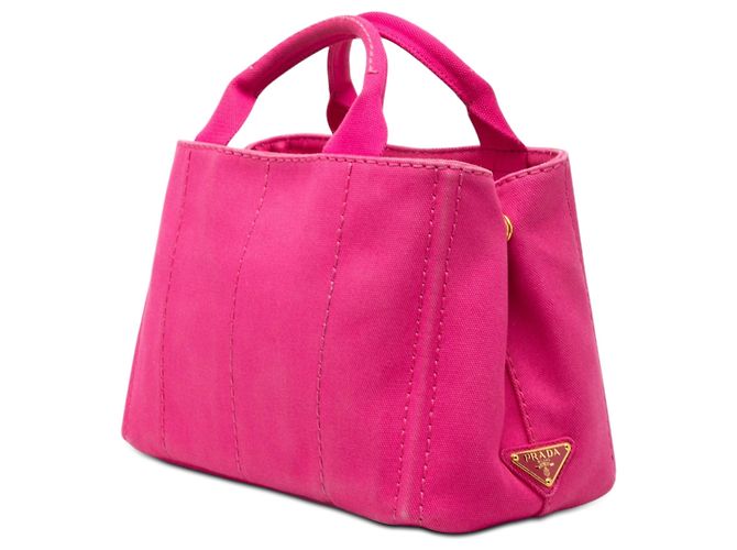 Prada Pink Small Canvas Canapa Logo Satchel - view 2