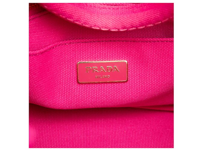 Prada Pink Small Canvas Canapa Logo Satchel - view 5