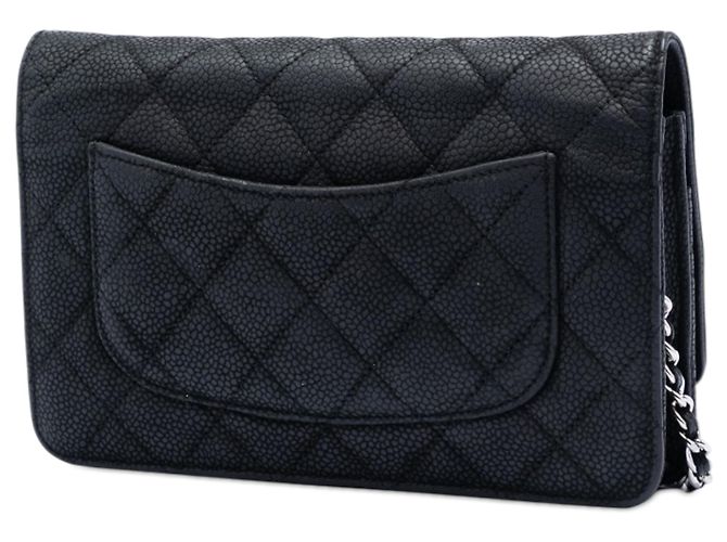 Chanel Black CC gestepptes Caviar Wallet on Chain Schwarz - Ansicht 2