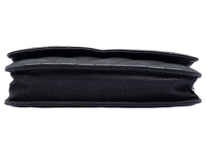 Chanel Black CC gestepptes Caviar Wallet on Chain Schwarz - Ansicht 3