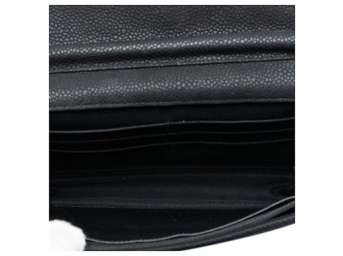 Chanel Black CC gestepptes Caviar Wallet on Chain Schwarz - Ansicht 4