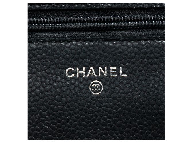 Chanel Black CC gestepptes Caviar Wallet on Chain Schwarz - Ansicht 5