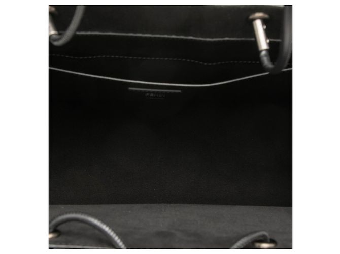 Borsa Fendi Black Medium Leather Pack Shopping Satchel Nero - vista 4