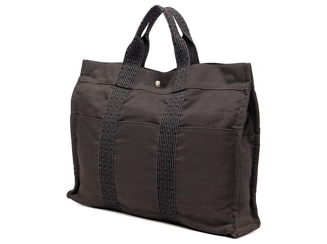 Hermès Herline MM in tela marrone Marrone scuro - vista 2