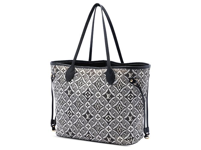 Louis Vuitton Black Monogram Jacquard Since 1854 Neverfull MM Nero - vista 2