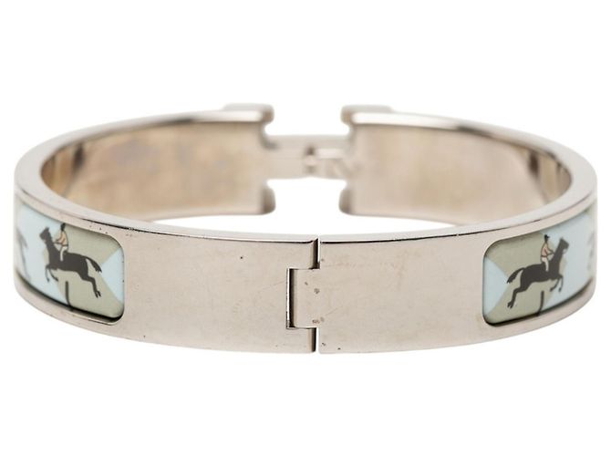 Pulsera Hermès Clic Clac PM H Plata Azul Beige - vista 3