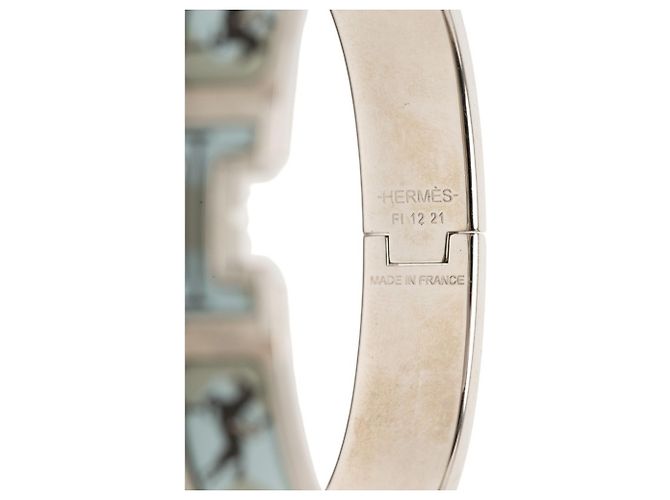 Pulsera Hermès Clic Clac PM H Plata Azul Beige - vista 4