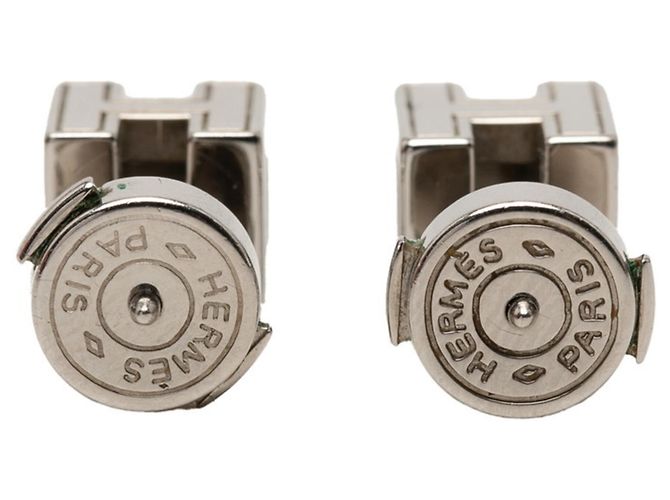 Orecchini Hermès Argentati Rosa Metallo Argento - vista 2