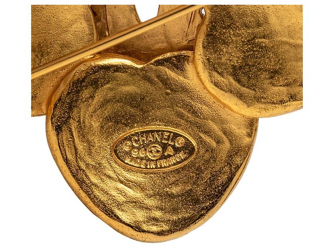 Timeless Spilla Vintage Chanel Coco Mark D'oro - vista 3