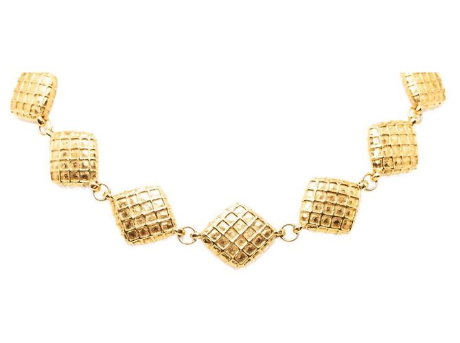 Collana Choker Chanel Diamond Motif Rhombus Bean D'oro - vista 3
