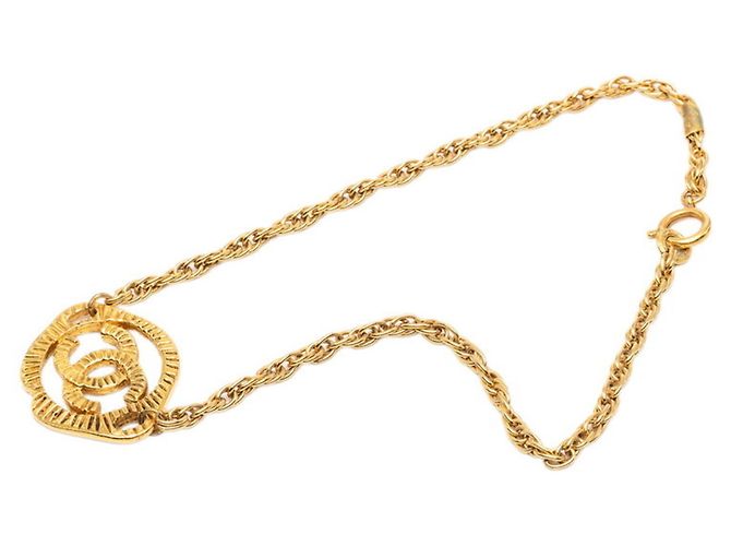 Collana con pendente a catena vintage Chanel Coco Mark D'oro - vista 3