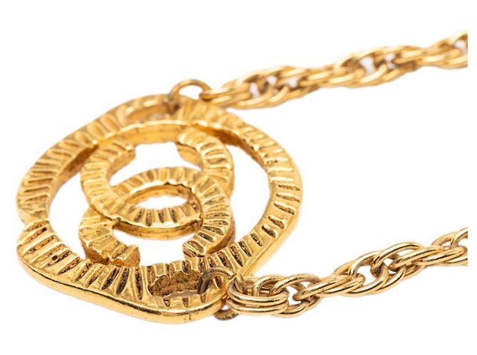 Collana con pendente a catena vintage Chanel Coco Mark D'oro - vista 5