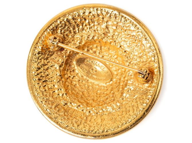 Spilla Chanel Vintage Round Logo D'oro - vista 2