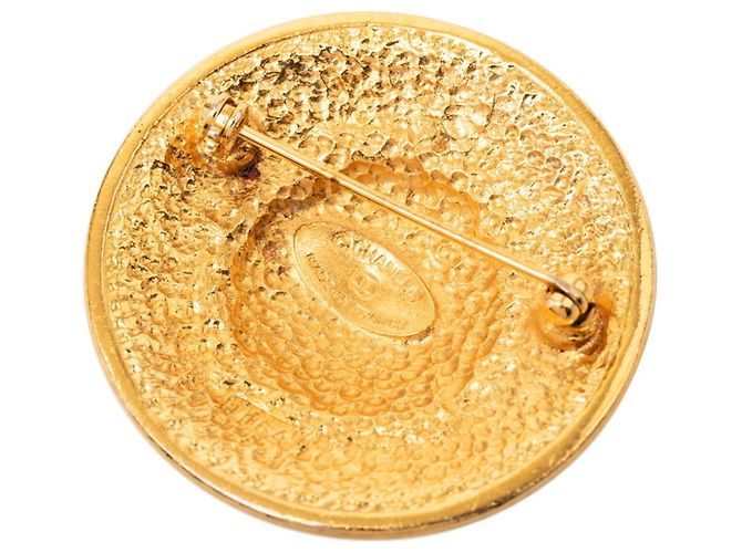 Spilla Chanel Vintage Round Logo D'oro - vista 3