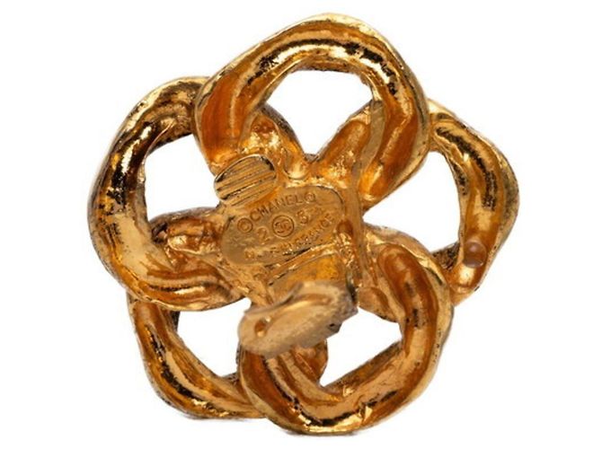 Orecchini Chanel Coco Mark Vintage Flower D'oro - vista 4