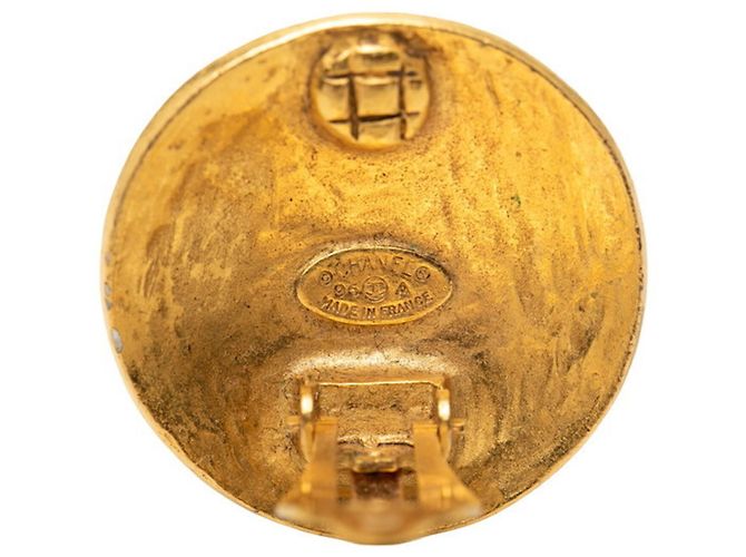 Chanel Coco Mark runde Ohrringe Golden - Ansicht 3