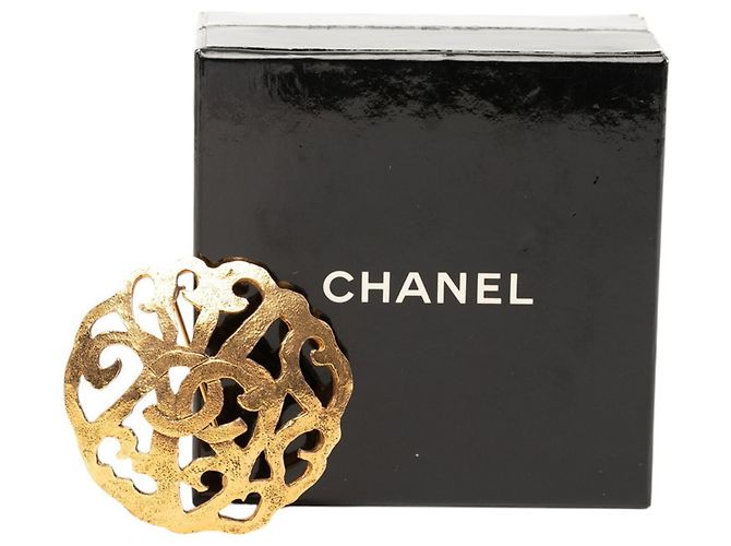 Spilla Chanel Coco Mark con Logo Rotondo D'oro - vista 4