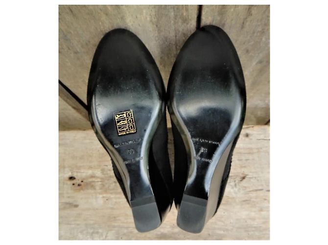 Balenciaga Botines de Ante Negro con Tacón de Cuña - vista 6