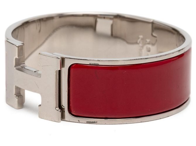 Hermès Hermes Clic Clac H GM Armband Silber Rot - Ansicht 2