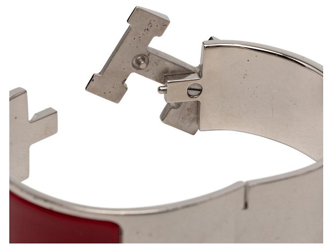 Hermès Hermes Clic Clac H GM Armband Silber Rot - Ansicht 4