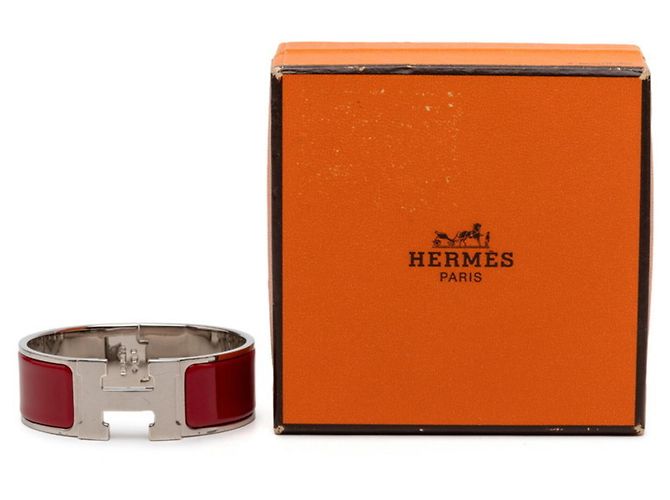 Hermès Hermes Clic Clac H GM Armband Silber Rot - Ansicht 6