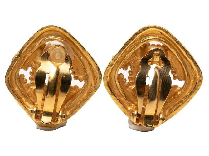 Timeless Pendientes de clip Chanel Vintage Coco Mark Logo Dorado - vista 2