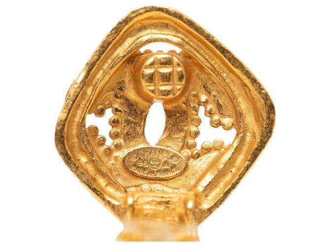 Timeless Pendientes de clip Chanel Vintage Coco Mark Logo Dorado - vista 3