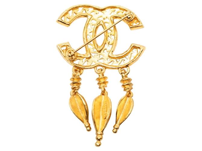 Spilla Chanel Coco Mark con frange e logo D'oro - vista 2