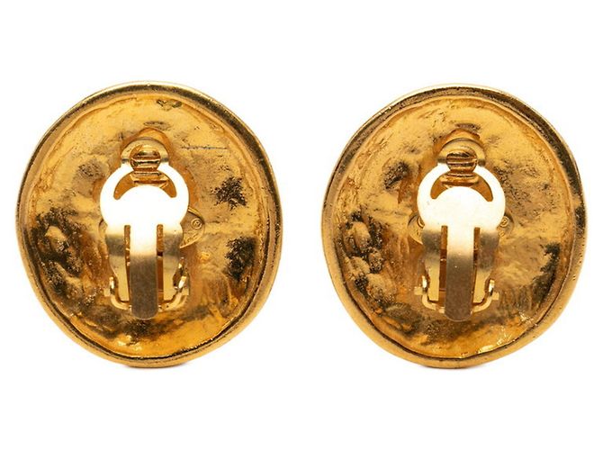 Chanel Coco Mark runde Ohrringe Golden - Ansicht 2
