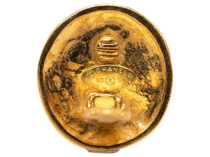Chanel Coco Mark runde Ohrringe Golden - Ansicht 3