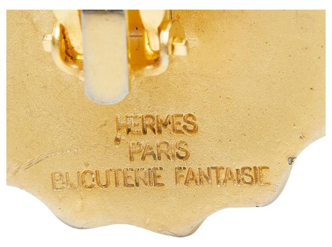 Hermès Boucles d'oreilles clip dorées Hermes - vue 3