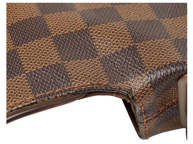 Borsa a tracolla Louis Vuitton Damier Brooklyn PM Marrone - vista 10