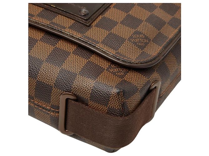 Borsa a tracolla Louis Vuitton Damier Brooklyn PM Marrone - vista 4
