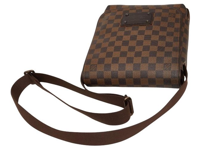 Borsa a tracolla Louis Vuitton Damier Brooklyn PM Marrone - vista 8