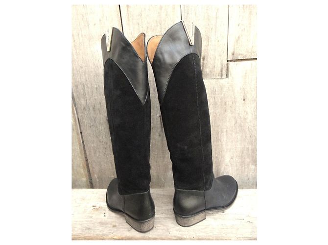 Autre Marque Botas de cuero Via Roma 15 Negro - vista 4