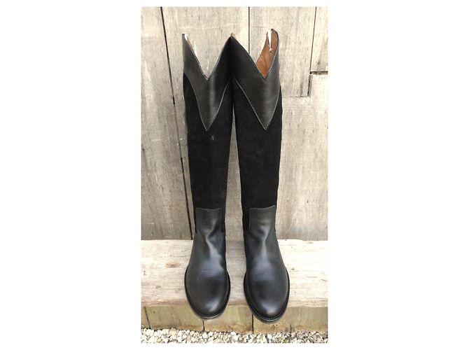 Autre Marque Botas de cuero Via Roma 15 Negro - vista 7