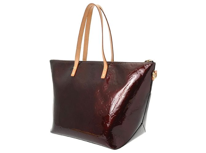Borsa Tote Louis Vuitton Monogram Vernis Bellevue GM Bordò - vista 3