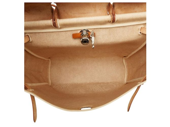 Hermès Borsa Tote Hermes Herbag MM Marrone Crudo - vista 12